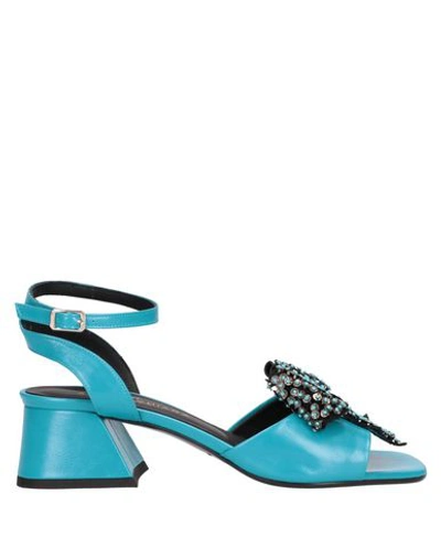 Shop Angela Chiara Venezia Sandals In Turquoise