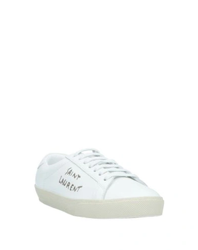Shop Saint Laurent Woman Sneakers White Size 4.5 Soft Leather