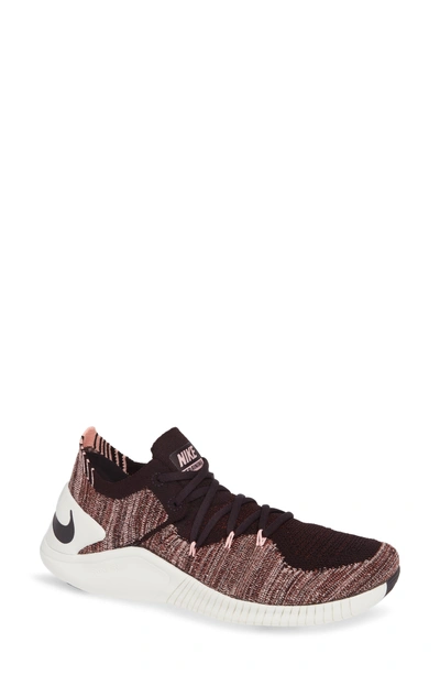 Shop Nike Free Tr Flyknit 3 Training Shoe In Burgundy Ash/ Ash- Brown