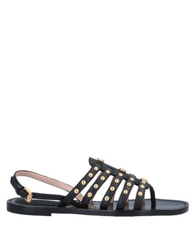 Shop Moschino Woman Thong Sandal Black Size 6 Cowhide