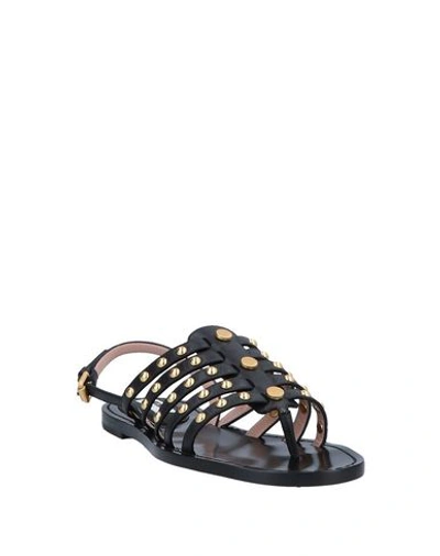 Shop Moschino Woman Thong Sandal Black Size 6 Cowhide