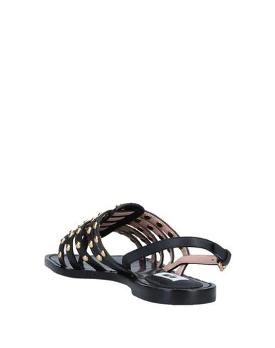 Shop Moschino Woman Thong Sandal Black Size 6 Cowhide