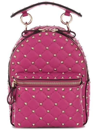 Shop Valentino Garavani Rockstud Mini Backpack - Pink