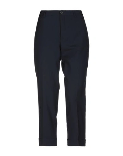 Shop Miu Miu 3/4-length Shorts In Dark Blue