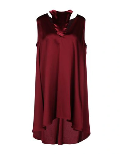 Shop Valentino Garavani Woman Mini Dress Burgundy Size 6 Viscose, Acetate, Silk In Red