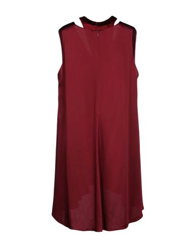 Shop Valentino Garavani Woman Mini Dress Burgundy Size 6 Viscose, Acetate, Silk In Red