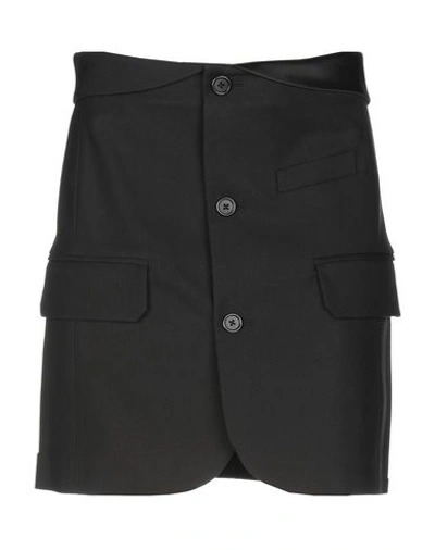 Shop Helmut Lang Woman Mini Skirt Black Size 12 Viscose, Cotton, Silk