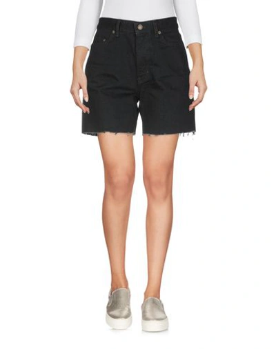 Shop Saint Laurent Denim Shorts In Black