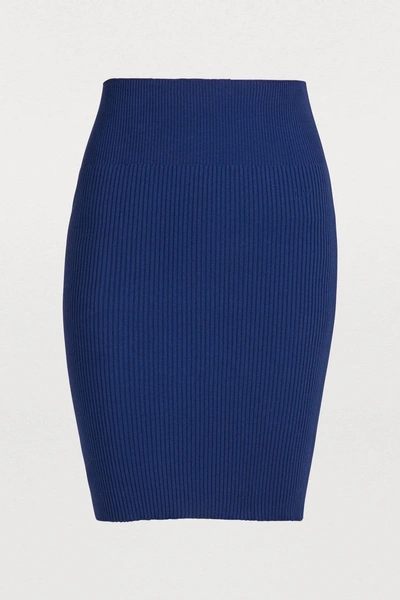 Shop Alexandra Golovanoff Julia Midi Skirt In Blue
