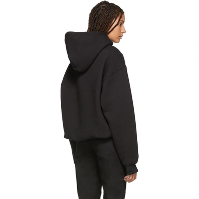 Shop Alexander Wang T Black Dense Fleece Hoodie