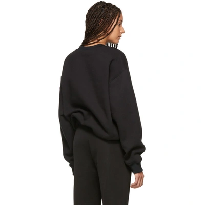 Shop Alexander Wang T Black Dense Fleece Sweatshirt In 001 Black