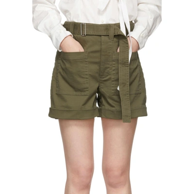 Shop Proenza Schouler Khaki Slouchy Shorts In 00557 Fatig