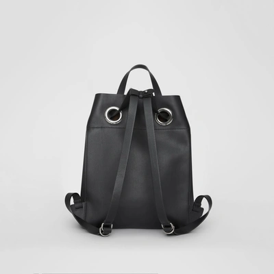 Shop Burberry The Leather Grommet Detail Backpack In Black