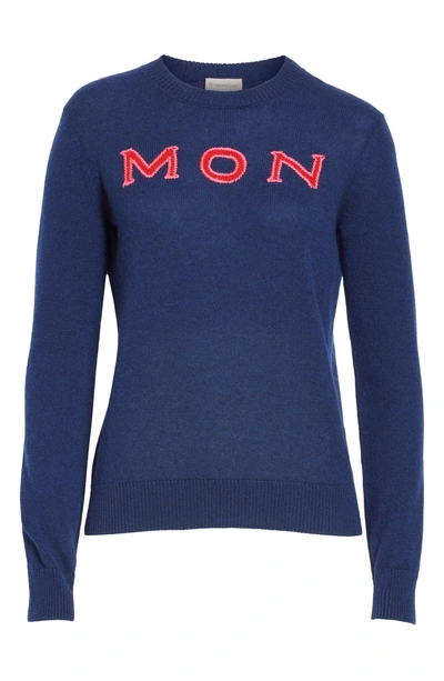 Shop Moncler Embroidered Cashmere Sweater In Birght Pink