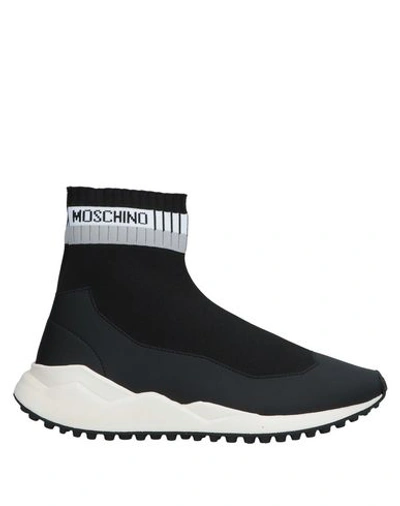 Shop Moschino Man Sneakers Black Size 8 Textile Fibers