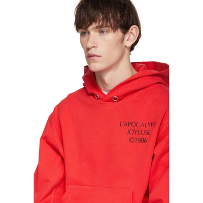 Shop Helmut Lang Red Logo Hack Hoodie