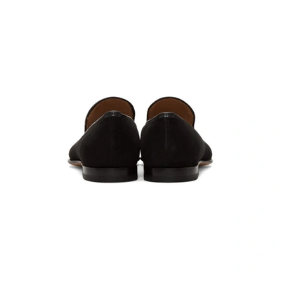 Shop Brioni Black Suede Footglove Loafers In 1000 Black