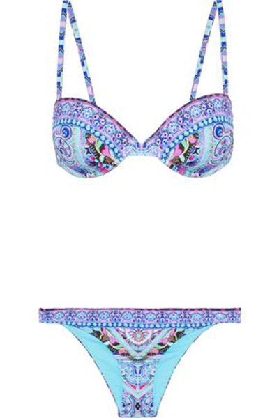 Shop Camilla Woman Crystal-embellished Printed Bikini Multicolor