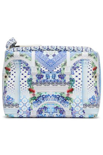 Shop Camilla Woman Printed Coated Faux Leather Cosmetics Bag Off-white