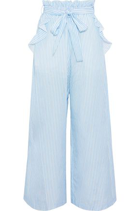 light blue silk pants