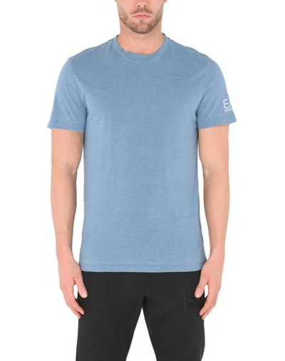 Shop Ea7 Sports T-shirt In Pastel Blue