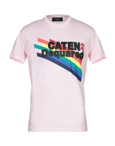 Shop Dsquared2 Man T-shirt Pink Size L Cotton