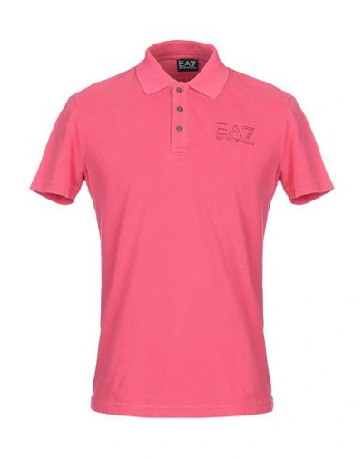 Shop Ea7 Polo Shirt In Fuchsia