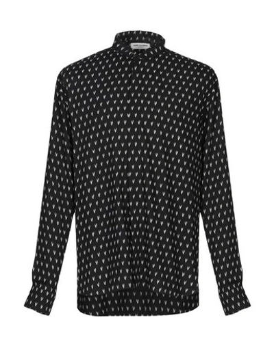Shop Saint Laurent Patterned Shirt In Black