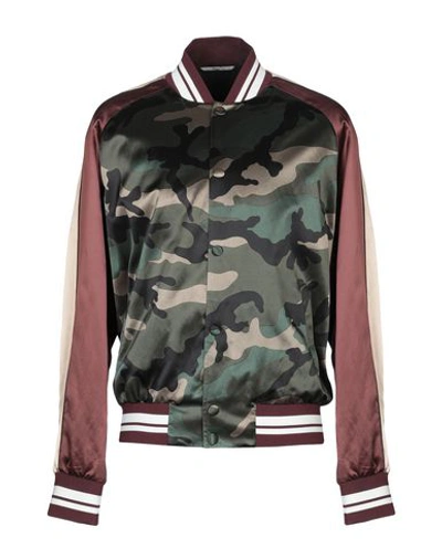Shop Valentino Bomber In Military Green