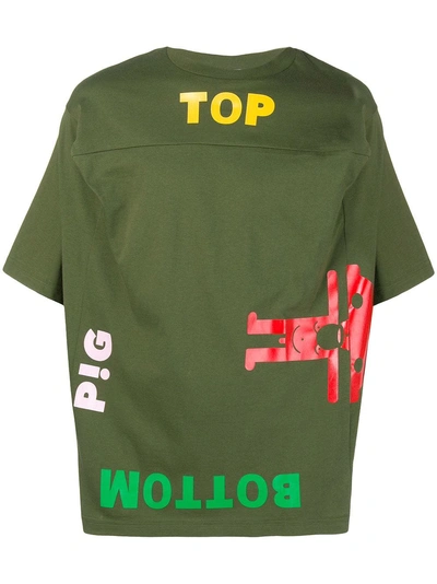 Shop Walter Van Beirendonck Top/bottom T-shirt - Green