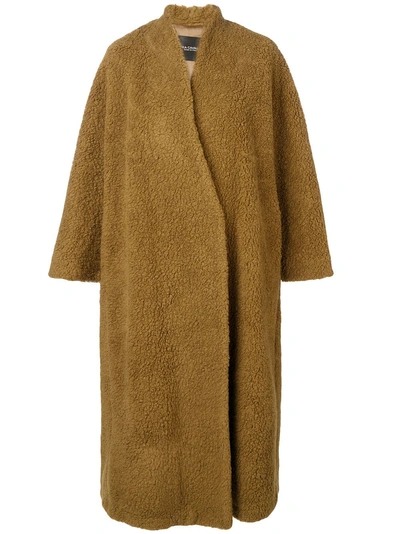 Shop Erika Cavallini Oversized Fit Coat - Brown