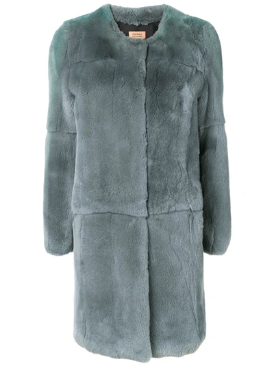 Shop Yves Salomon Meteo M Fur Coat - Blue