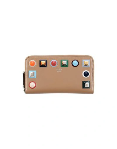 Shop Fendi Wallet In Light Brown