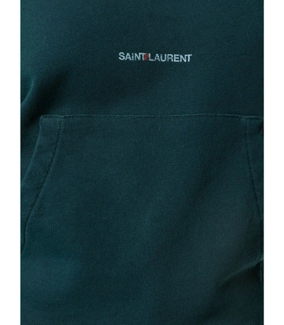 Shop Saint Laurent Long Sleeve Hoodie In Green