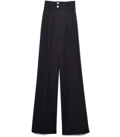 Shop Proenza Schouler Wide Leg Wool Suiting Pant In Black