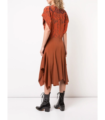 Shop Chloé Sequined Lace Dress In Orange