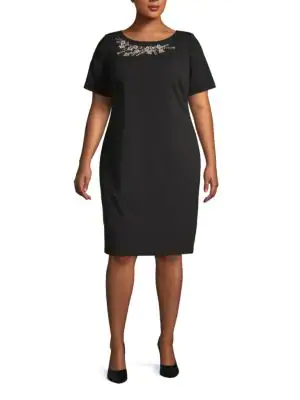 calvin klein black short sleeve dress