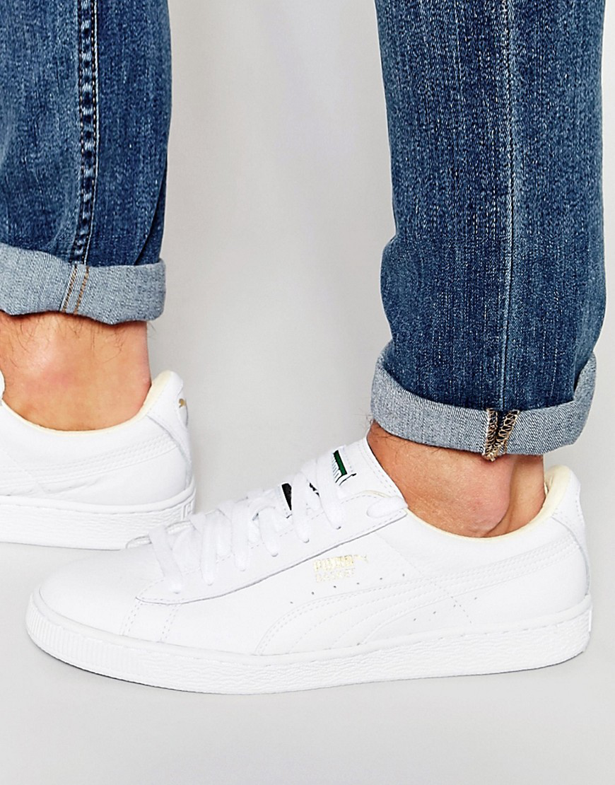 puma basket classic white sneakers