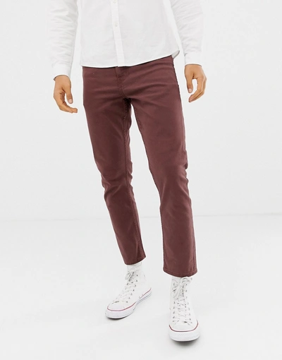 Shop New Look Cropped Slim Jeans In Rust-red