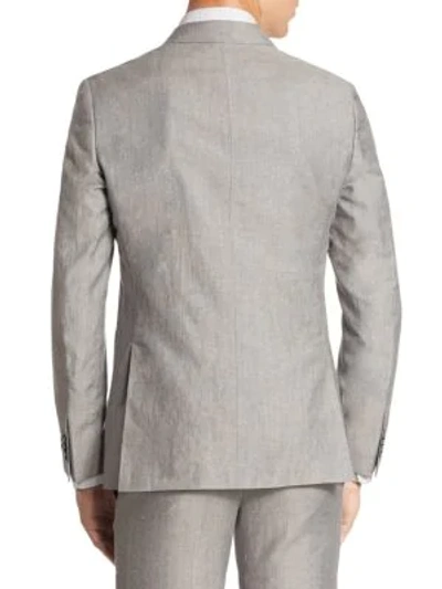 Shop Jack Victor Men's Modern Wool & Linen Suit Jacket In Grey