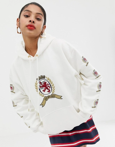 Tommy Jeans Capsule Crest Logo Hoodie - White | ModeSens