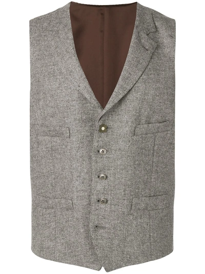 Shop Lardini Marl Waistcoat - Grey