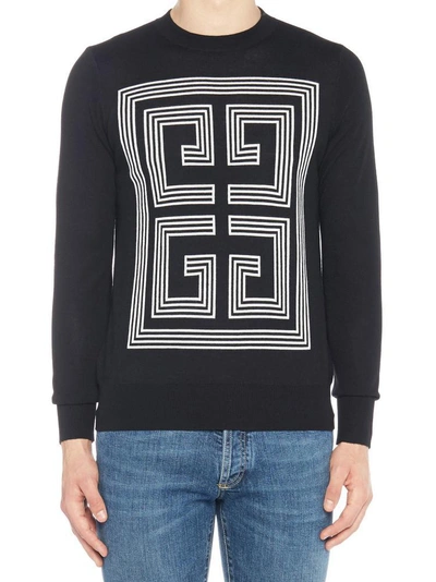 Shop Givenchy 4g Intarsia Sweater In Black