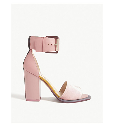 dusky pink block heels