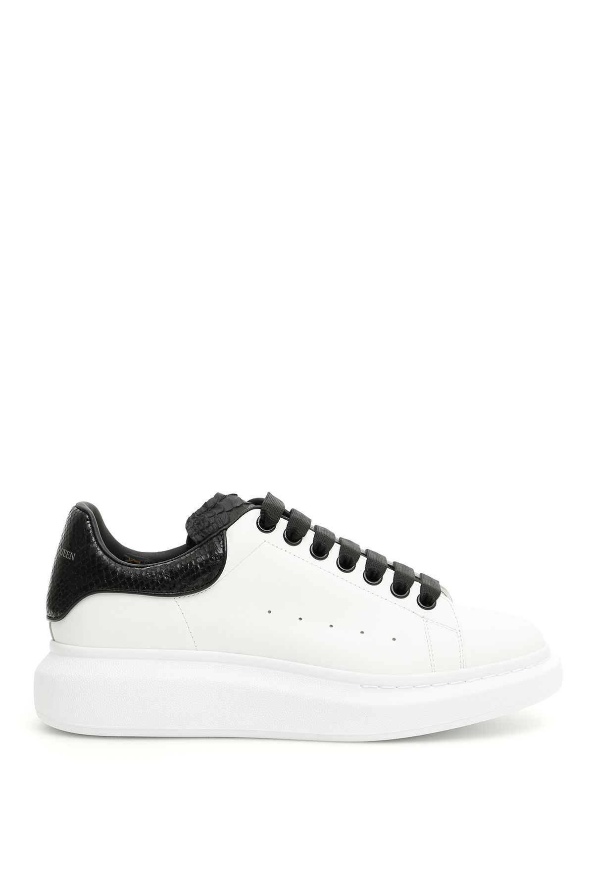 Alexander Mcqueen 'oversized Sneaker' In Leather With Snake Embossed Collar  In White ,black | ModeSens