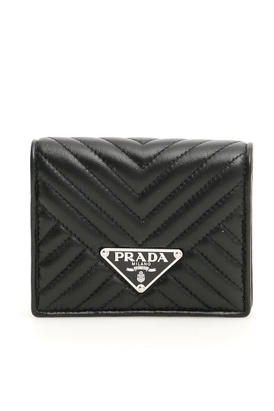 Shop Prada Quilted Wallet In Nero|nero