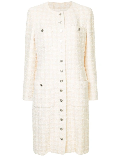 Pre-owned Chanel Vintage Long Sleeve Coat Jacket - Neutrals