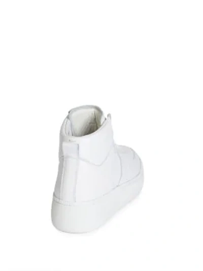 Shop Maison Margiela Leather High-top Sneakers In White