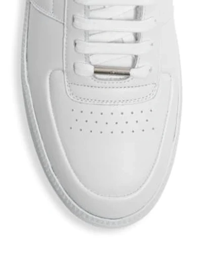 Shop Maison Margiela Leather High-top Sneakers In White
