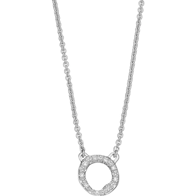 Shop Monica Vinader Riva Mini Circle Sterling Silver And Diamond Necklace
